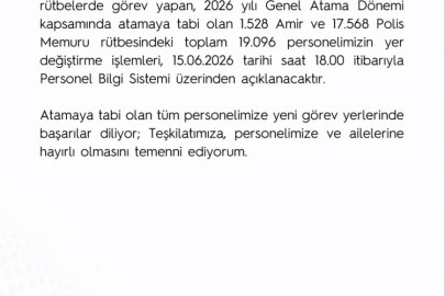 Emniyet'te 19 bin personelin yeri değişiyor!